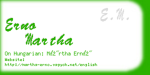 erno martha business card